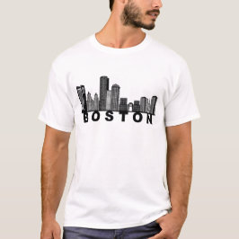 Boston Skyline Silhouette  T Shirt