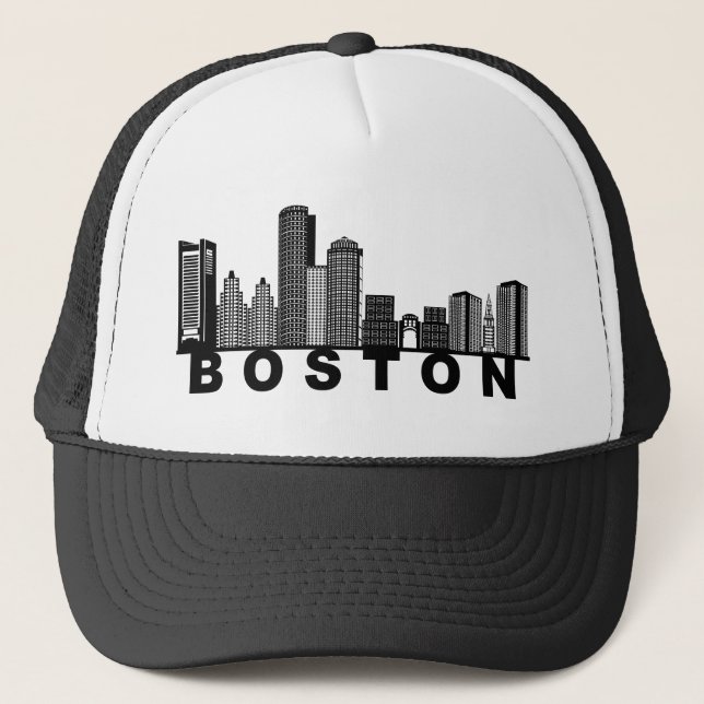 Boston Skyline Silhuett  Keps (Framsida)