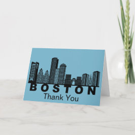 Boston Skyline Silhuett Tack Kort