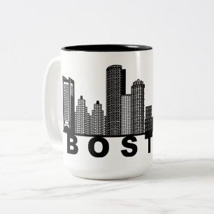 Boston Skyline Silhuett Två-Tonad Mugg