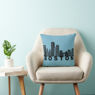 Boston Skyline Siluett Kudde