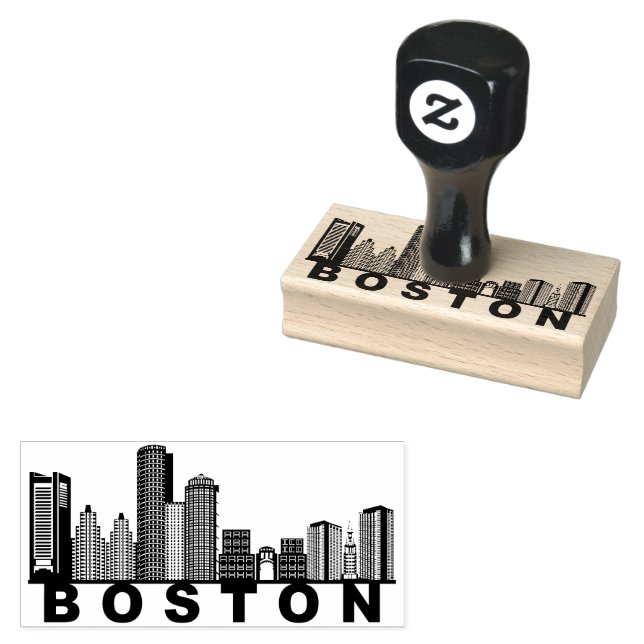 Boston Skyline Siluett  Stämpel (Stämplad)