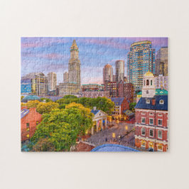 Boston Skyline Stad Byggnader Resa Present Pussel