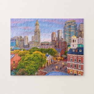 Boston Skyline Stad Byggnader Resa Present Pussel