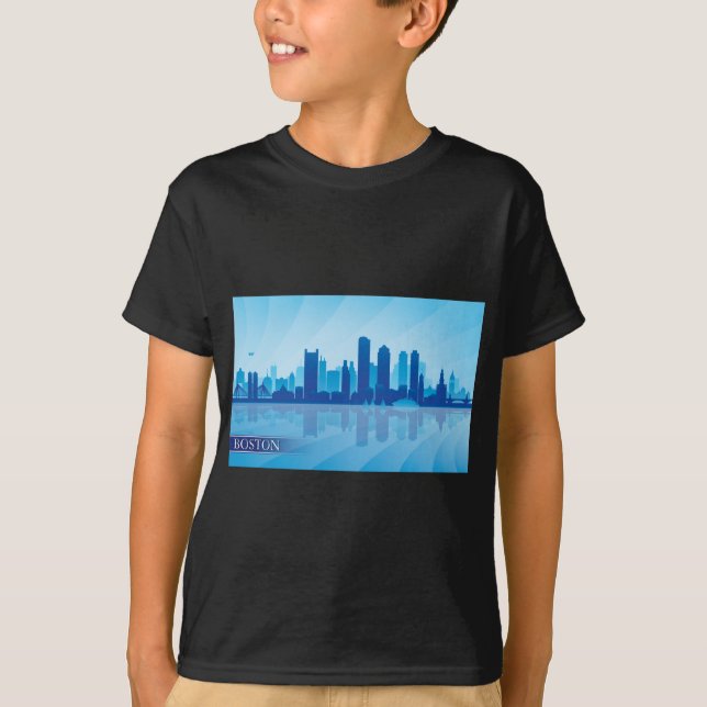 Boston Skyline T Shirt (Framsida)