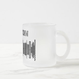 Boston Skyline Typography Frostad Glasmugg
