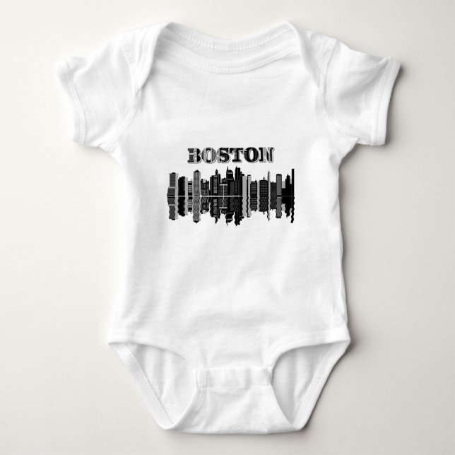 Boston Skyline Typography T-shirt (Framsida)