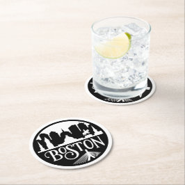Boston Skyline Underlägg Papper Rund