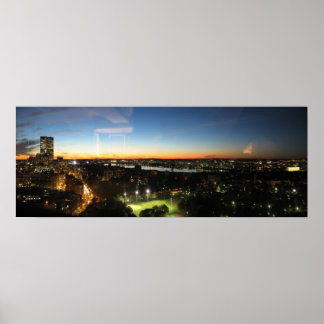 Boston Skyline vid Sunset Poster