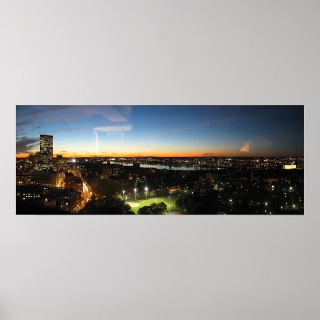 Boston Skyline vid Sunset Poster (Framsidan)