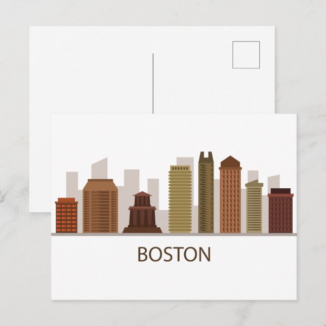 Boston Skyline Vykort (Fram/baksida)