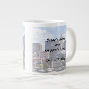 Boston Skyline With Anpassningsbar House Torn Jumbo Mugg