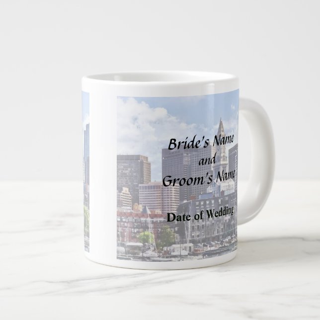 Boston Skyline With Anpassningsbar House Torn Jumbo Mugg (Framsida höger)