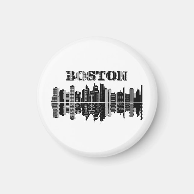 Boston Skyscrapers Byggnad Magnet (Framsidan)
