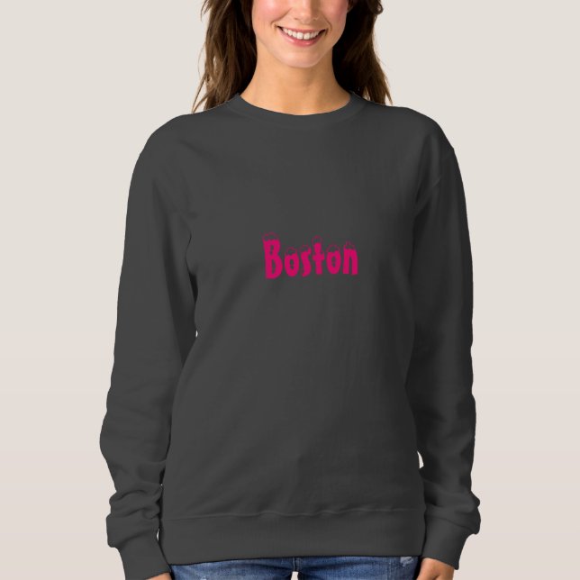 "Boston" snö shock rosa - Hoodies & Sweatshirt T Shirt (Framsida)