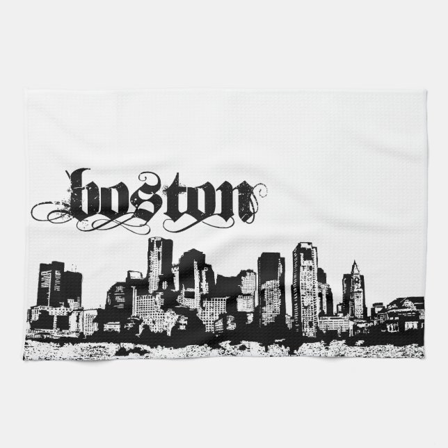 Boston som är pålagd för din stad kökshandduk (Horisontell)