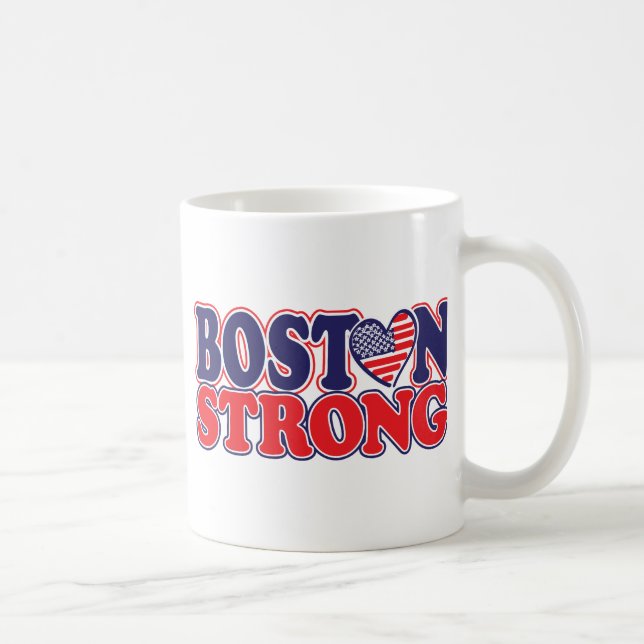 Boston som är stark med Amricah hjärta Kaffemugg (Höger)