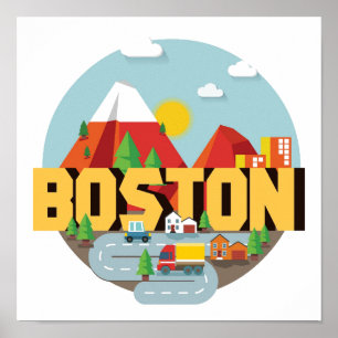 Boston som en destination poster