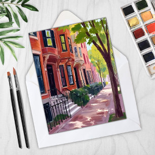 Boston sommar Massachusetts Brownstones-kort