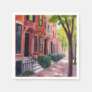 Boston sommar Massachusetts Brownstones Pappersservett