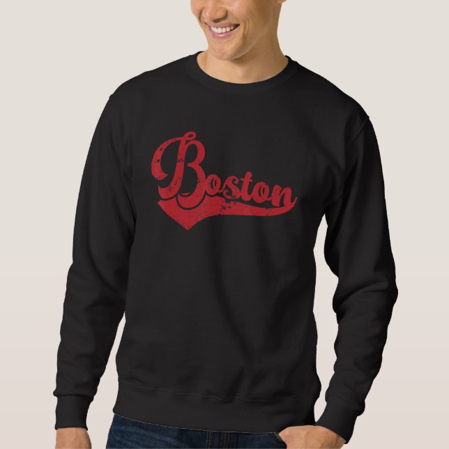 Boston   Souvenir Massachusetts Hemstad vintage Lång Ärmad Tröja (Framsida)