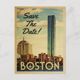 Boston-spara Vintagen Postkort för datum Meddelande Vykort