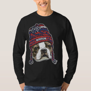 Boston Sports Terrier Red Beanie T Shirt