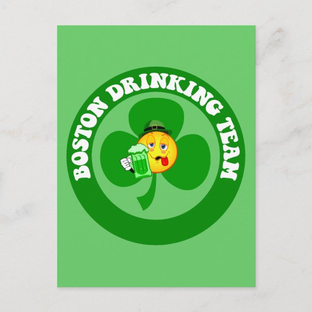 Boston St patrick's day Vykort (Framsida)