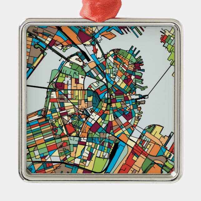 Boston stad USA Julgransprydnad Metall (Framsidan)