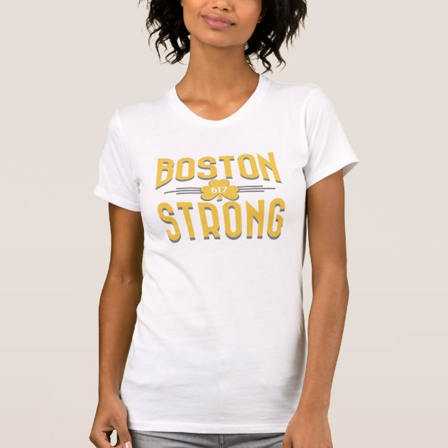 Boston stark Deco Shamrockirländare T Shirt (Framsida)