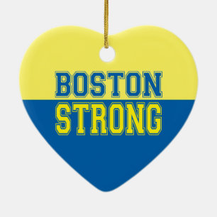 Boston stark grafisk stil julgransprydnad keramik