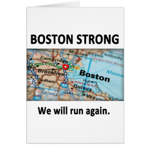 Boston stark karta hälsningskort