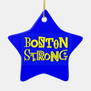 Boston stark stjärnaprydnad julgransprydnad keramik