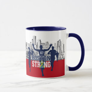 Boston starka andespringer på rött mugg