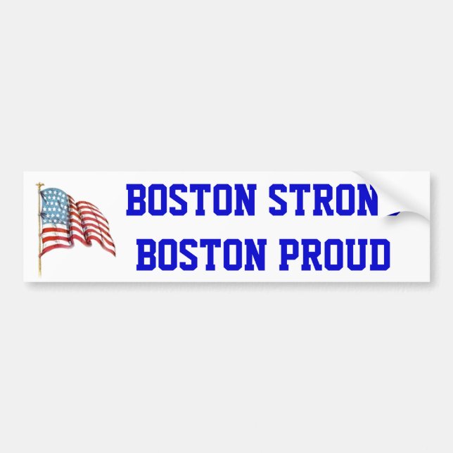 Boston starka Boston som är stolt med USA Bildekal (Framsidan)