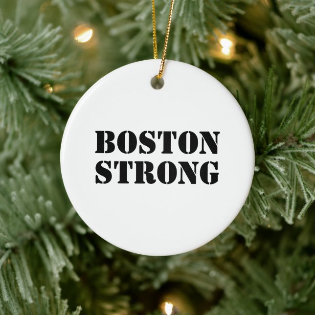 Boston Starong, vit och svart jul Julgransprydnad Keramik (Träd)