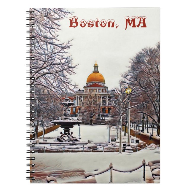 Boston State House i Winter Anteckningsbok (Framsidan)