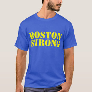 BOSTON stencilerar STARKA gult och blått T-tröja T-shirt