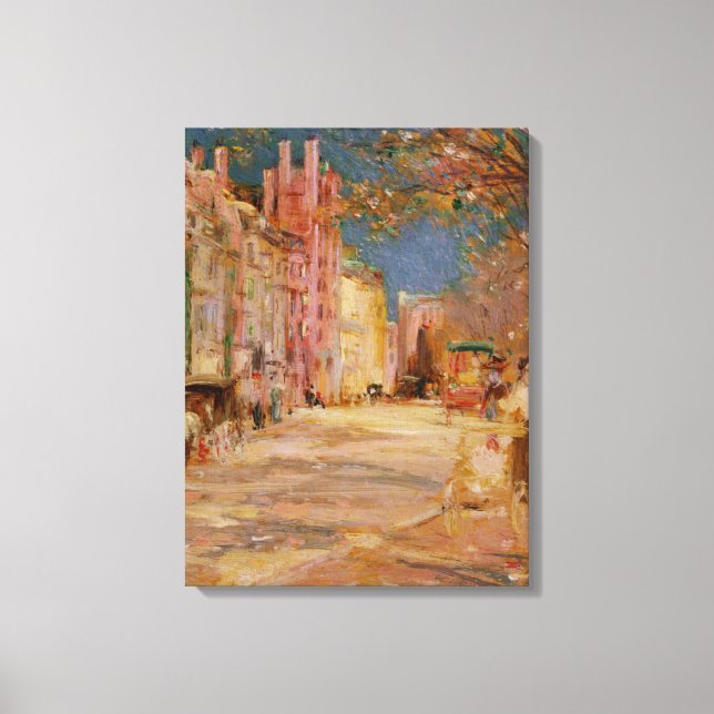 Boston Street Scene - Edward Mitchell Banister Canvastryck (Framsida)