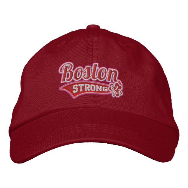 Boston Strong Ballpark Shamrock embroized Cap Broderad Keps (Framsida)