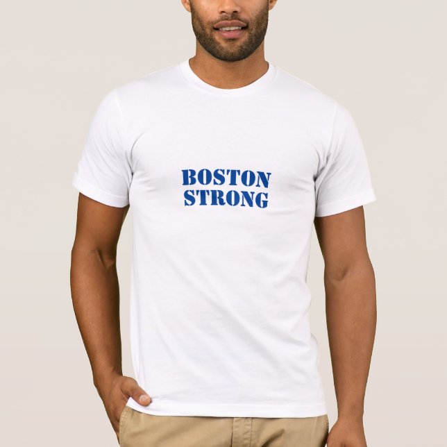 "Boston Strong" blue - Hoodies & Sweatshirt T Shirt (Framsida)