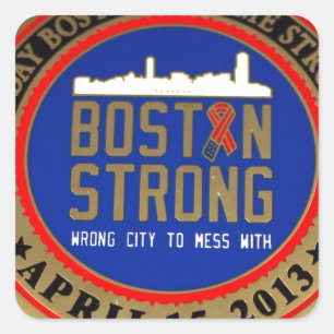 —BOSTON STRONG- FYRKANTIGT KLISTERMÄRKE