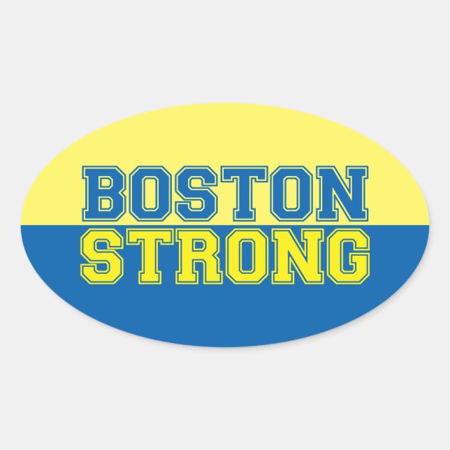 Boston Strong Graphic Stil Ovalt Klistermärke (Framsida)