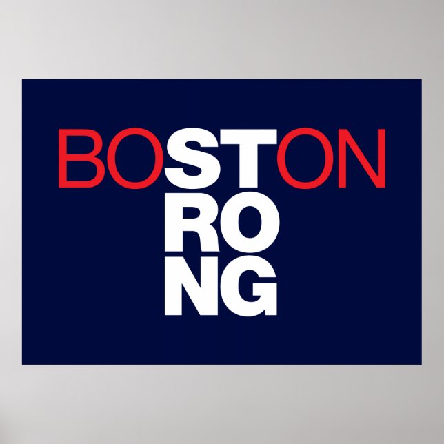 Boston Strong Helvetica Poster på marinblått (Framsidan)