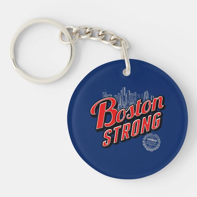 Boston Strong i röd och blå dekoration (Framsidan)