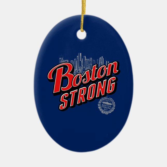 Boston Strong i röd och blå dekoration (Framsidan)