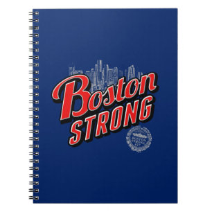 Boston Strong i röd och blå dekoration Anteckningsbok