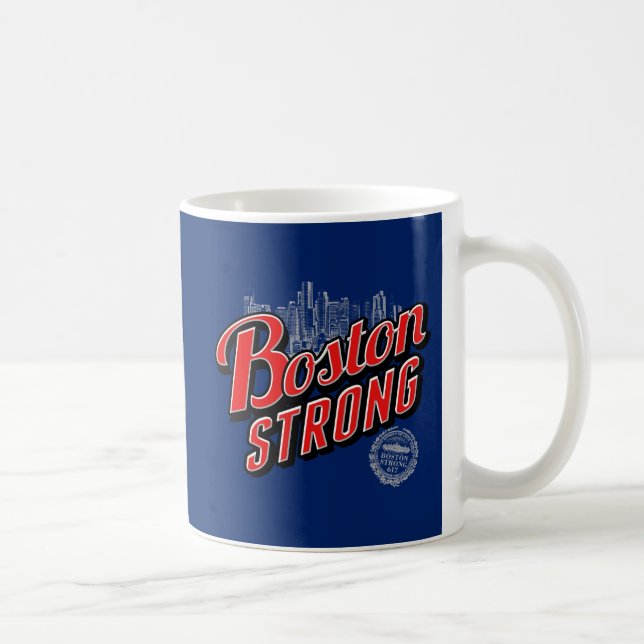 Boston Strong i röd och blå dekoration Kaffemugg (Höger)
