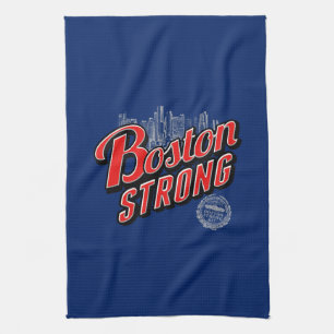 Boston Strong i röd och blå dekoration Kökshandduk