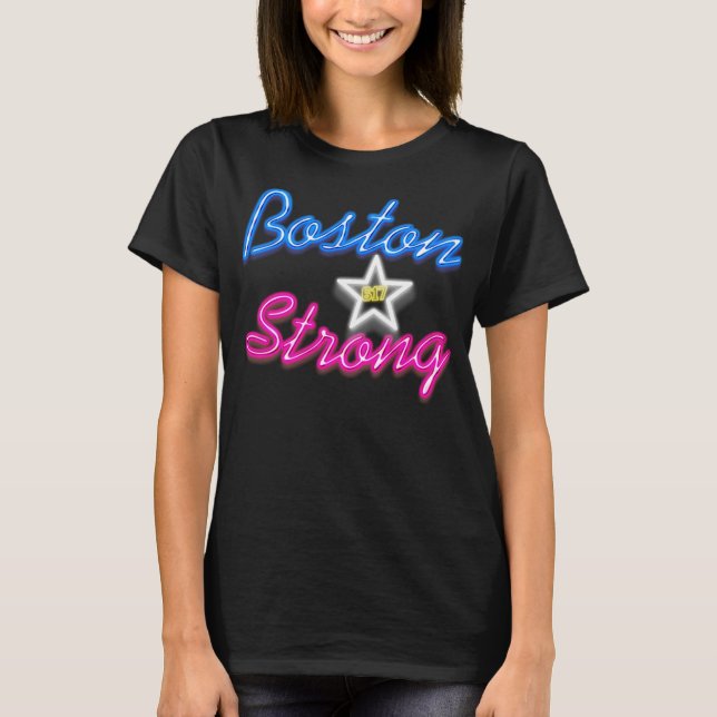 Boston Strong och Glowing Tee Shirt (Framsida)